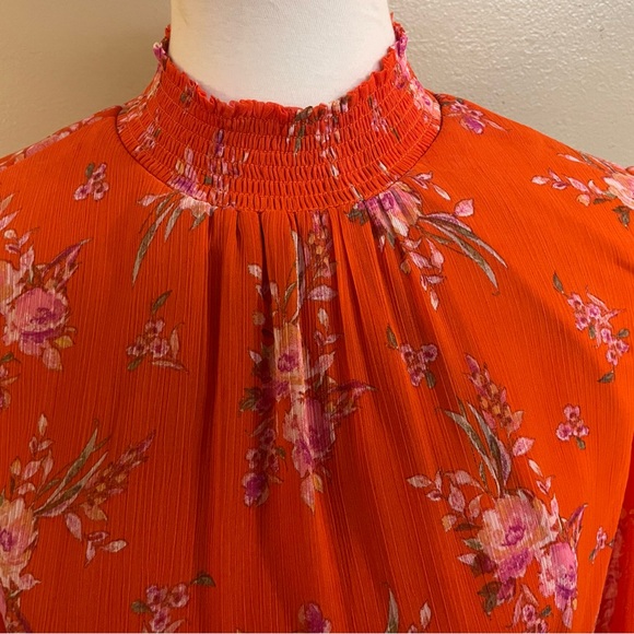 Floral Ruffle Dress in Vibrant Orange - Picture 6 of 15